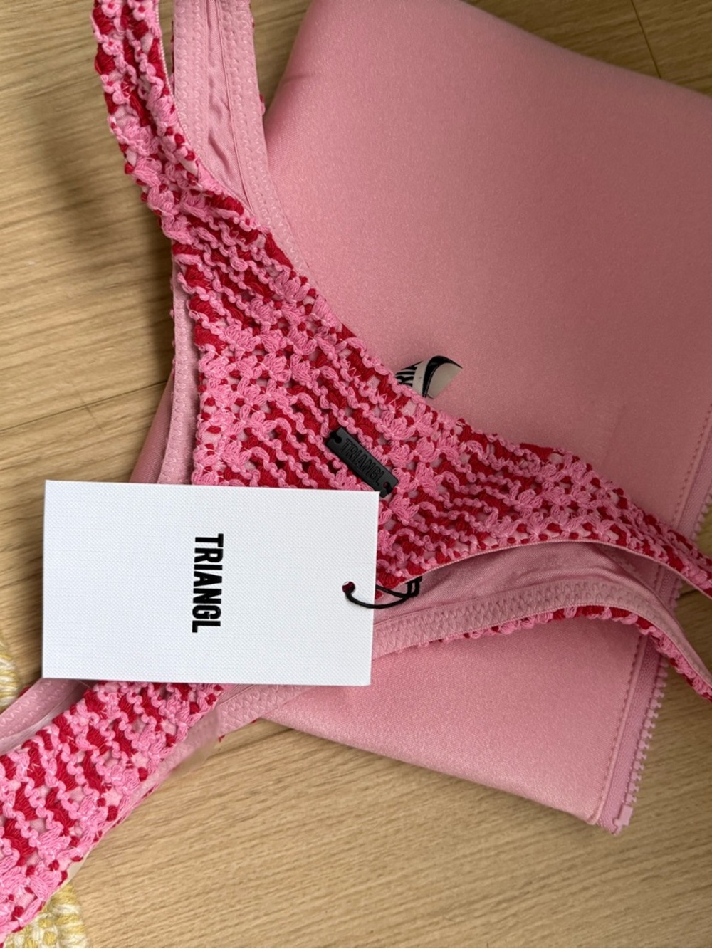 NWT Triangl Pink Crochet Bikini Set Maia Alina S+ XS - Picture 8 of 10